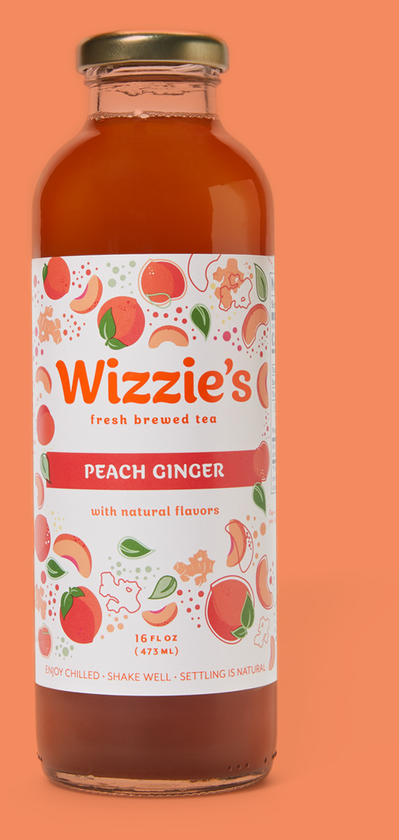 Wizzie's peach ginger iced tea