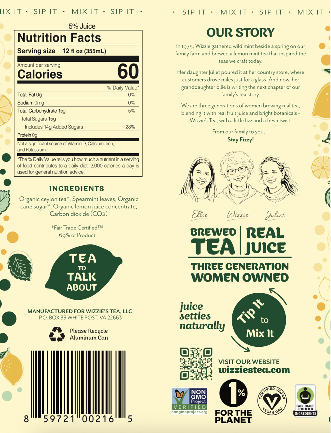 Wizzie's Lemon Mint Green Tea